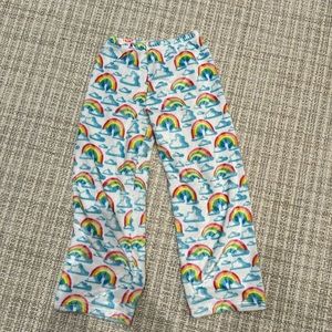 Girls pajama pants heartbreaker with rainbows soft plush size 8/10 adorable!